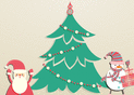 Sapin de No&euml;l anim&eacute; avec P&egrave;re No&euml;l et bonhomme